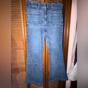 AEO super high rise flare jeans.